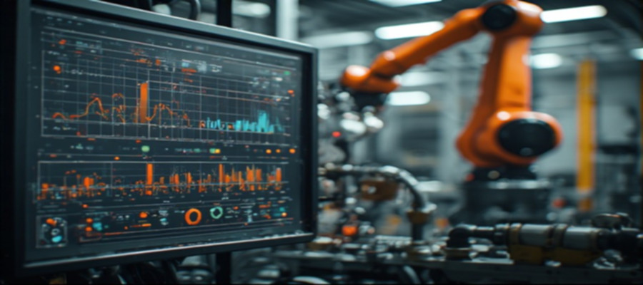 Pannello HTMI davanti a robot