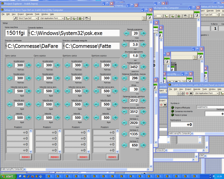 Tipica sessione di LabVIEW